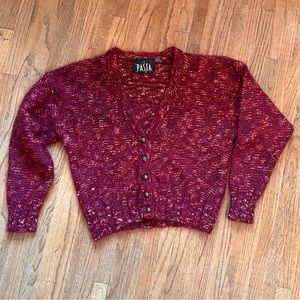 Vintage VNECK Pasta knit cardigan size large